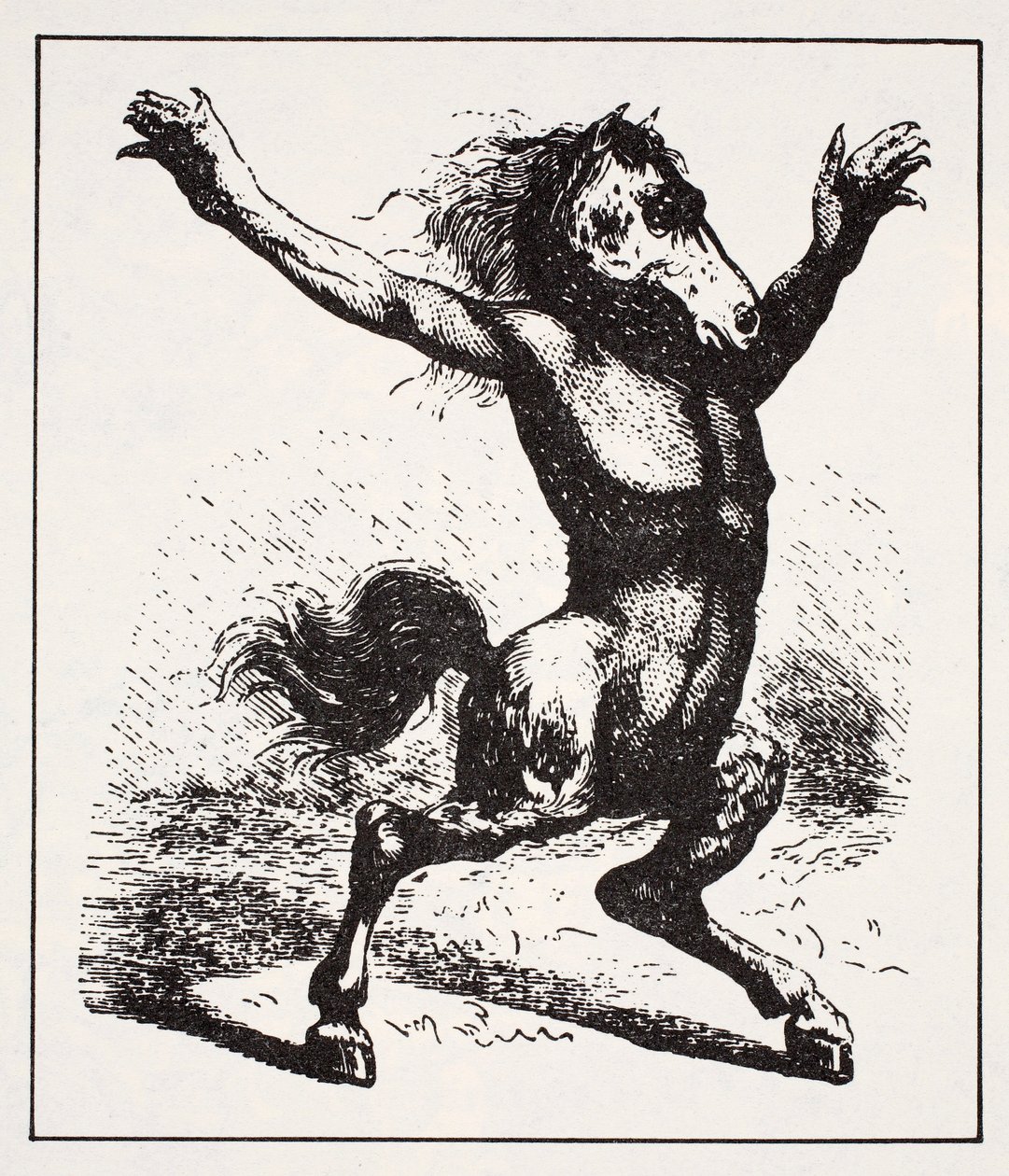 Kelpie Water Demon, fra The World Guide to Gnomes, Fairies, Elves and Other Little People af Thomas Keightley (1789-1872) Udgivet 1880, (BW-gravering) af American School