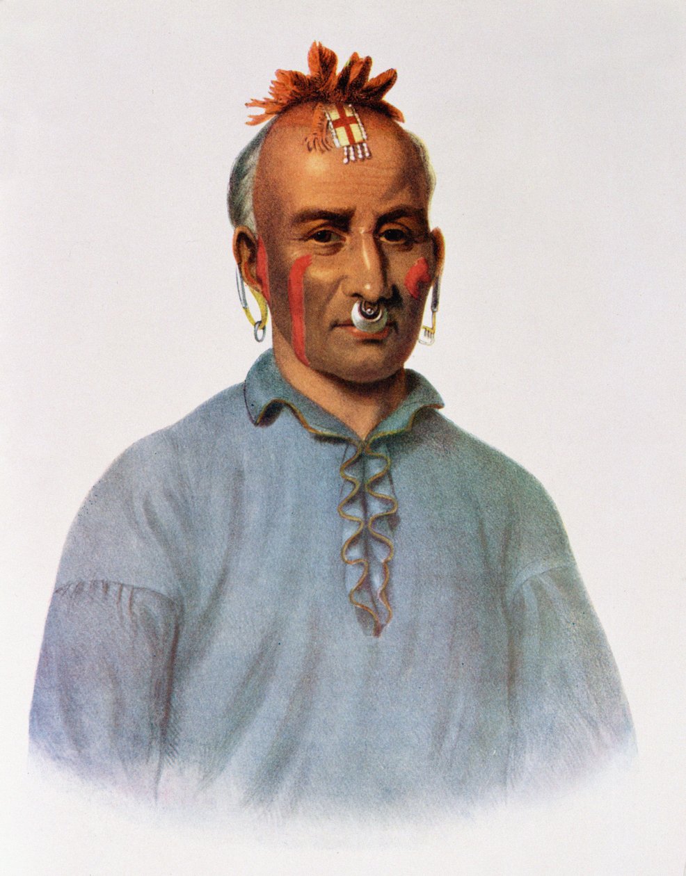 Kish-Kal-Wa, en Shawnee Chief, illustration fra 