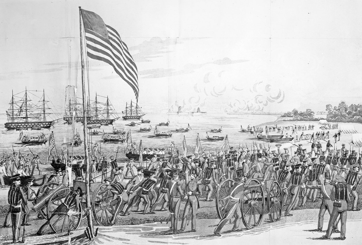 Landgang af tropperne ved Vera Cruz, Mexico, 9. marts 1847, fra 