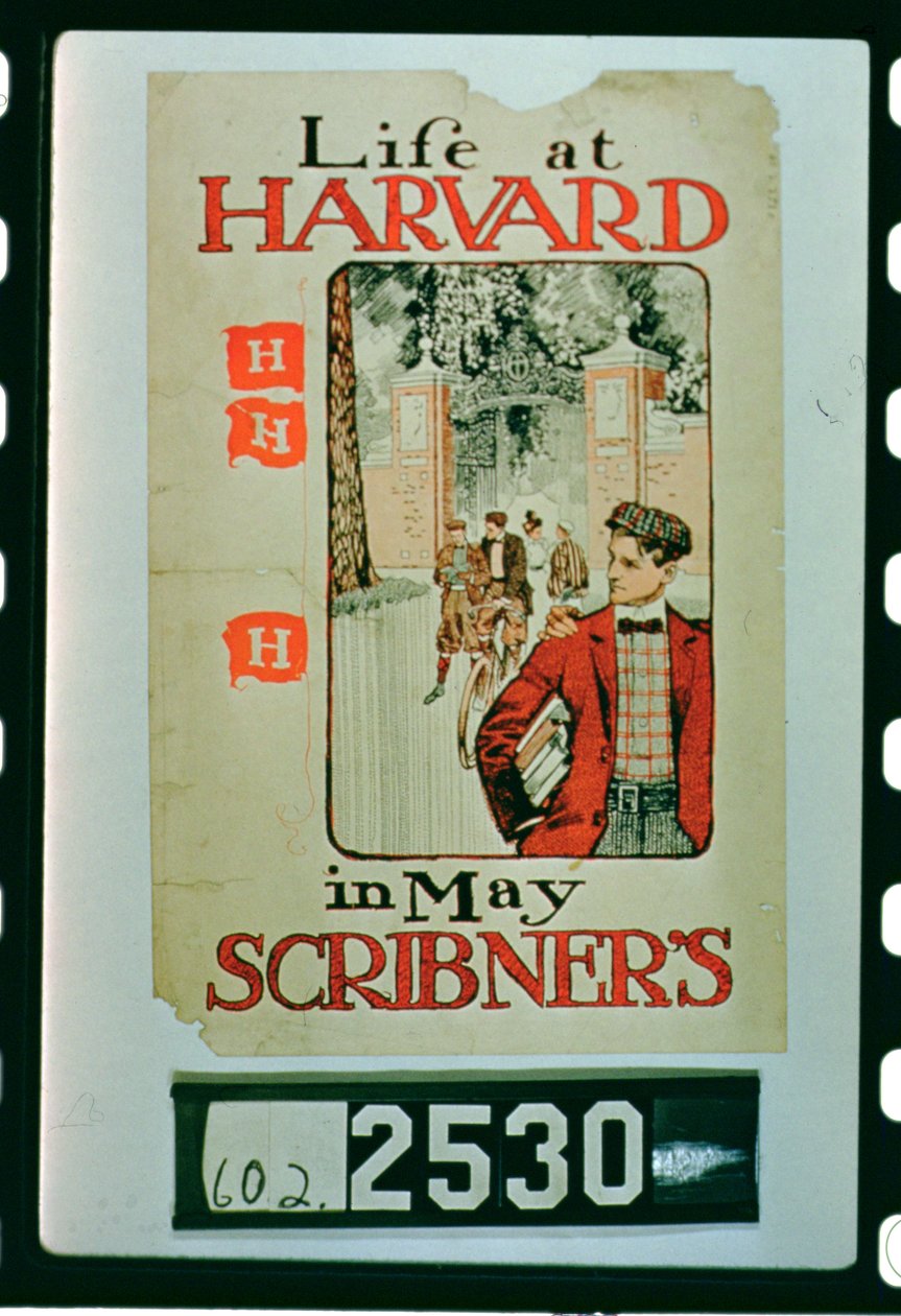 Life at Harvard, plakat, der reklamerer for maj-udgaven af Scribners Magazine af American School