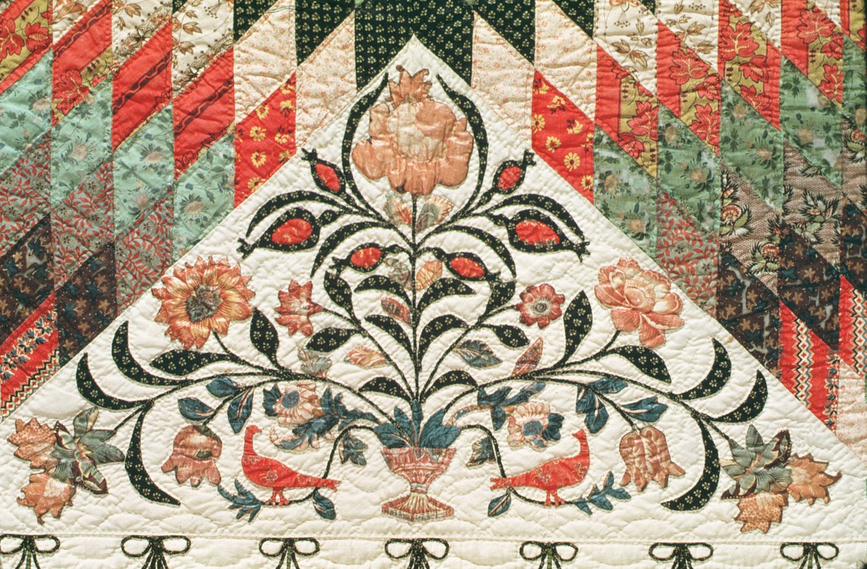 Lone Star mønsterdyne, ca. 1850 (bomuld) (se også 51714) af American School