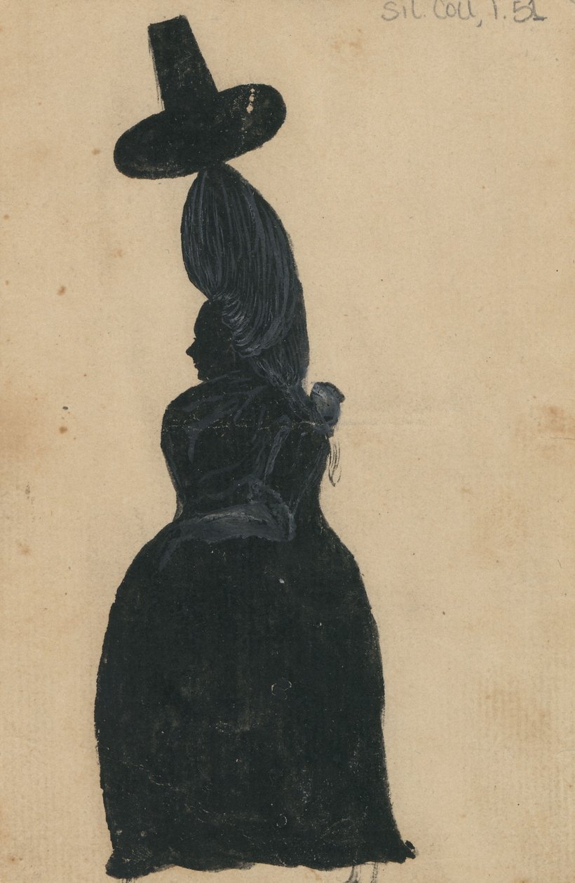Lucy Knox, ca. 1790 (blæk med hvidt porcelæn på kortet) af American School