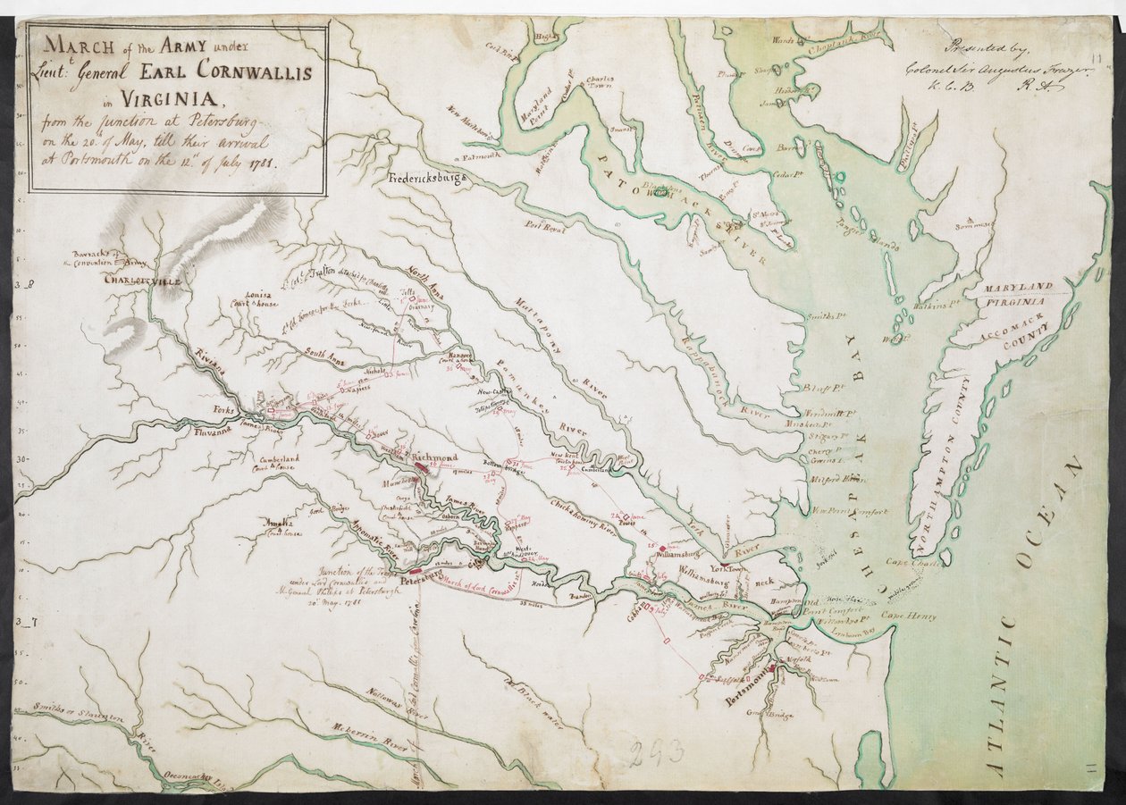 HÆRENS MARCH under generalløjtnant EARL CORNWALLIS i VIRGINIA, fra sammenstødet i Petersburg den 20. maj til deres ankomst til Portsmouth den 12. juli 1781. af American School