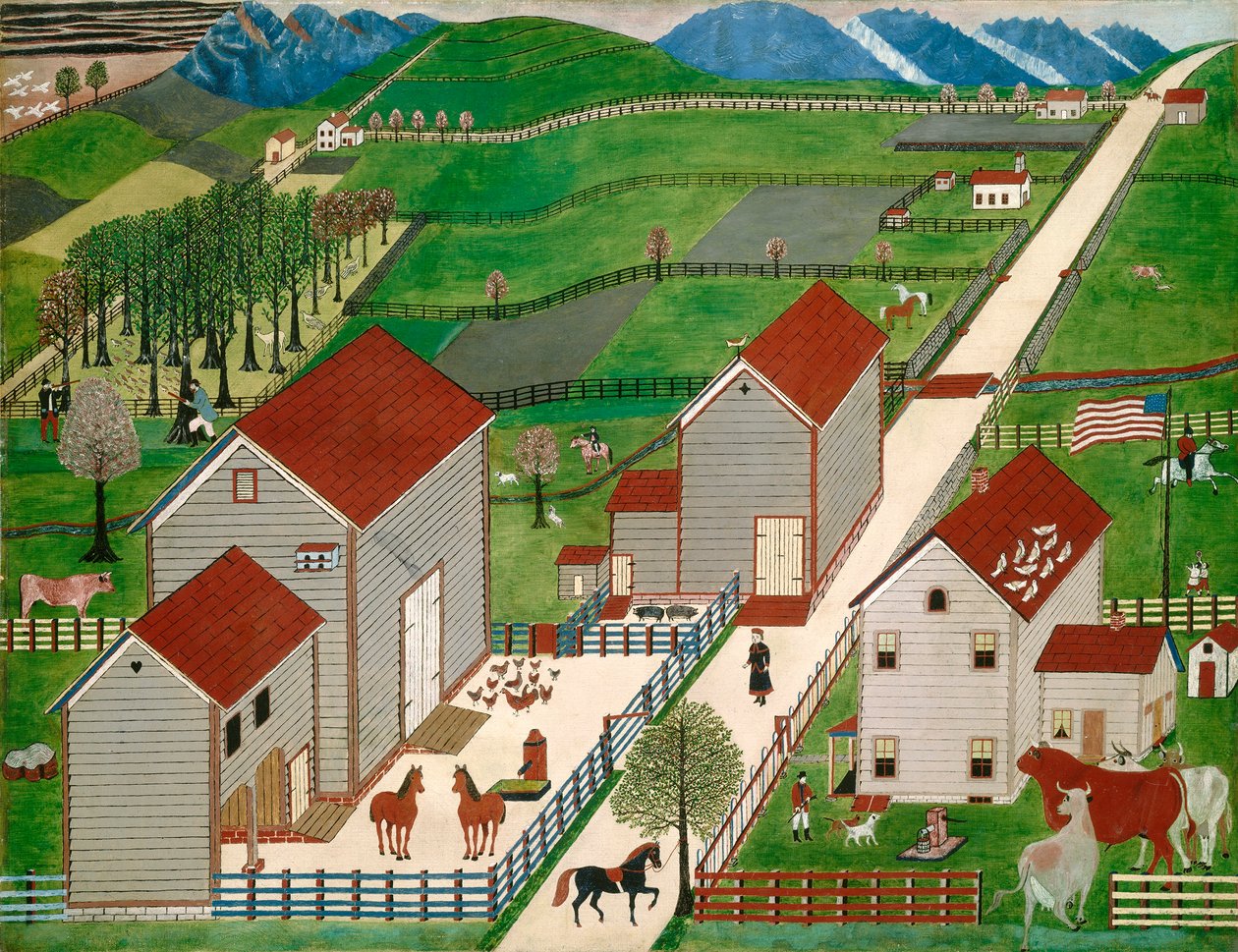 Mahantango Valley Farm, slutningen af det 19. århundrede (olie på vinduesskærm) af American School