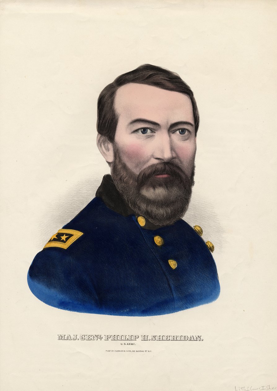 genl.major. Philip H. Sheridan, U.S. Army, pub. af Currier & Ives, ca. 1862-65 af American School