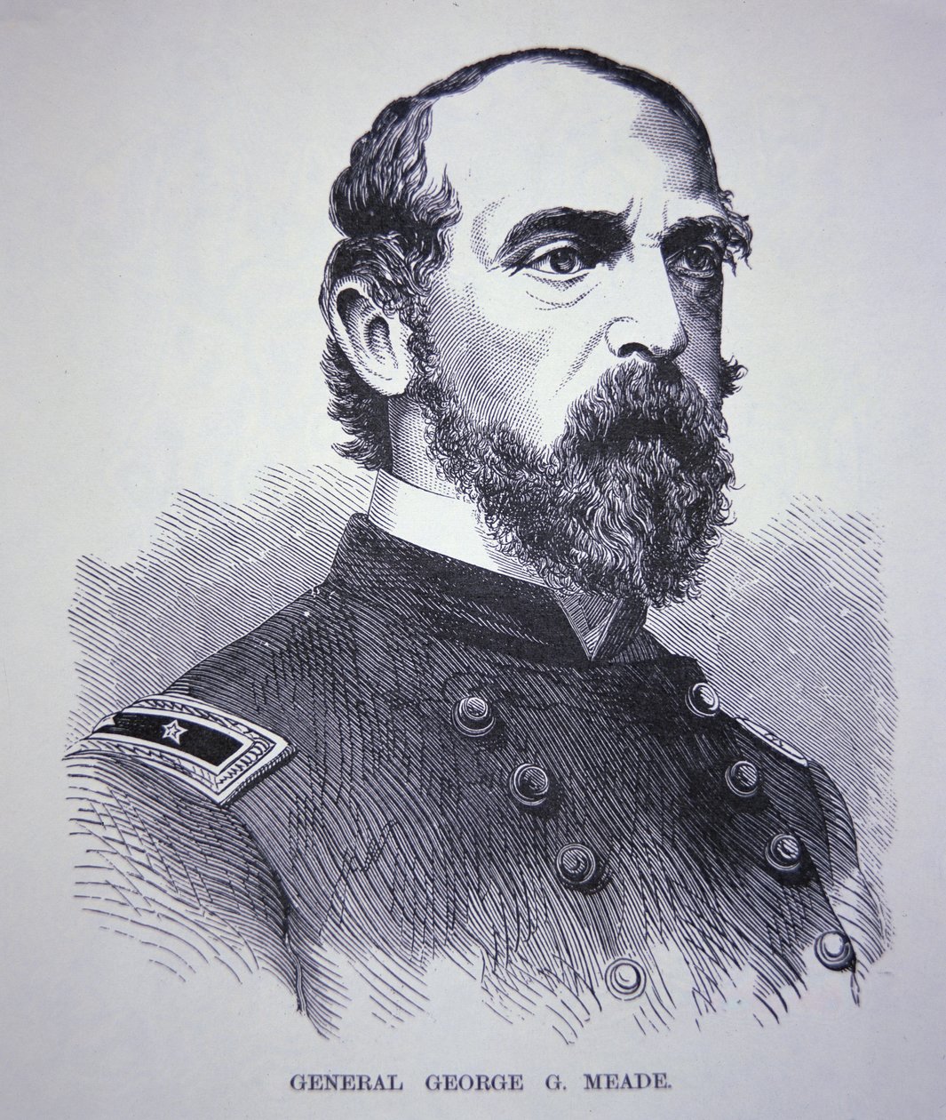 Generalmajor George Meade (1815-72) (gravering) af American School