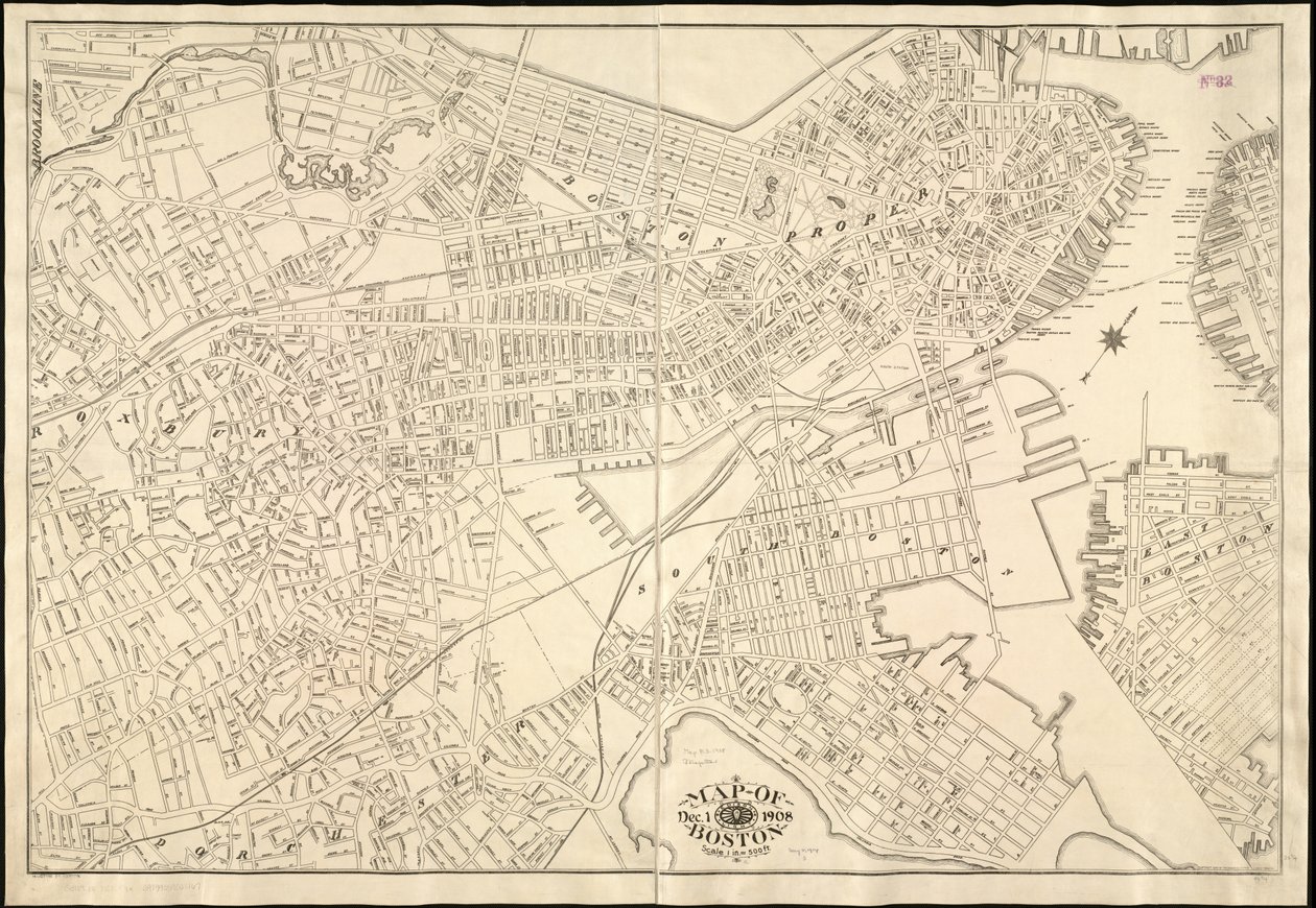 Kort over Boston: 1. december af American School