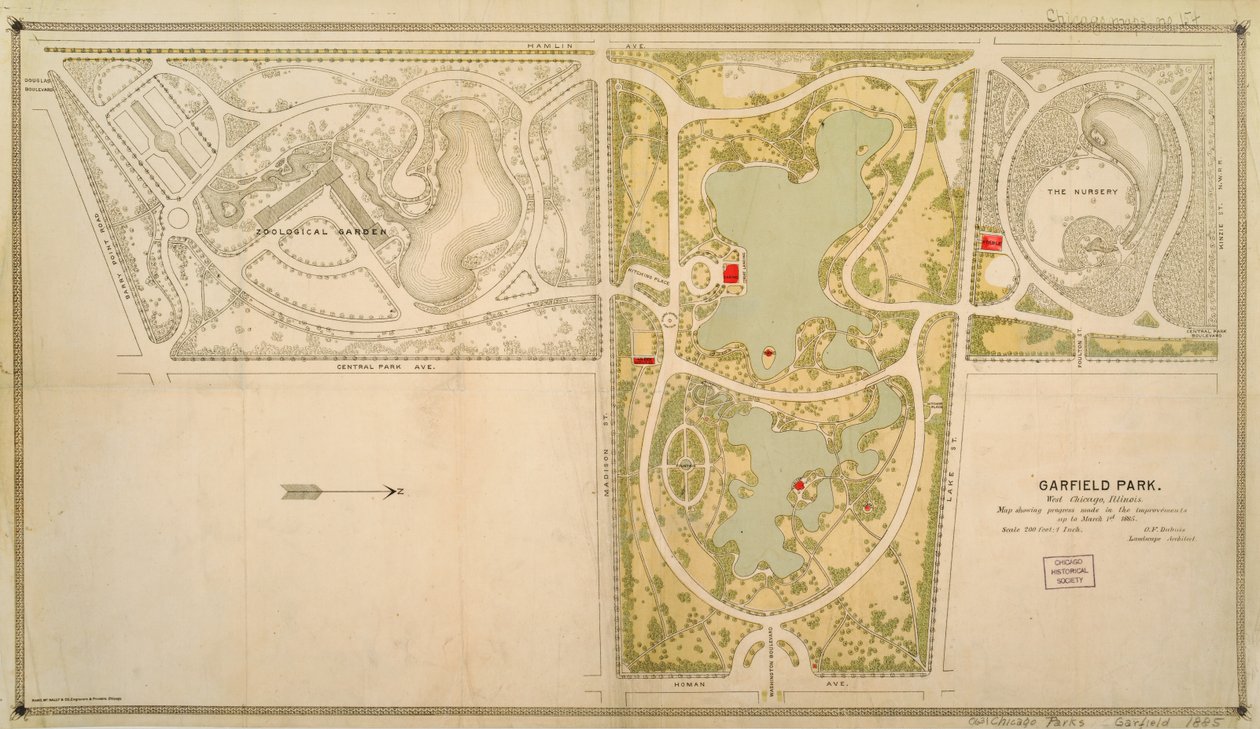 Kort over Garfield Park, Chicago, Illinois af American School
