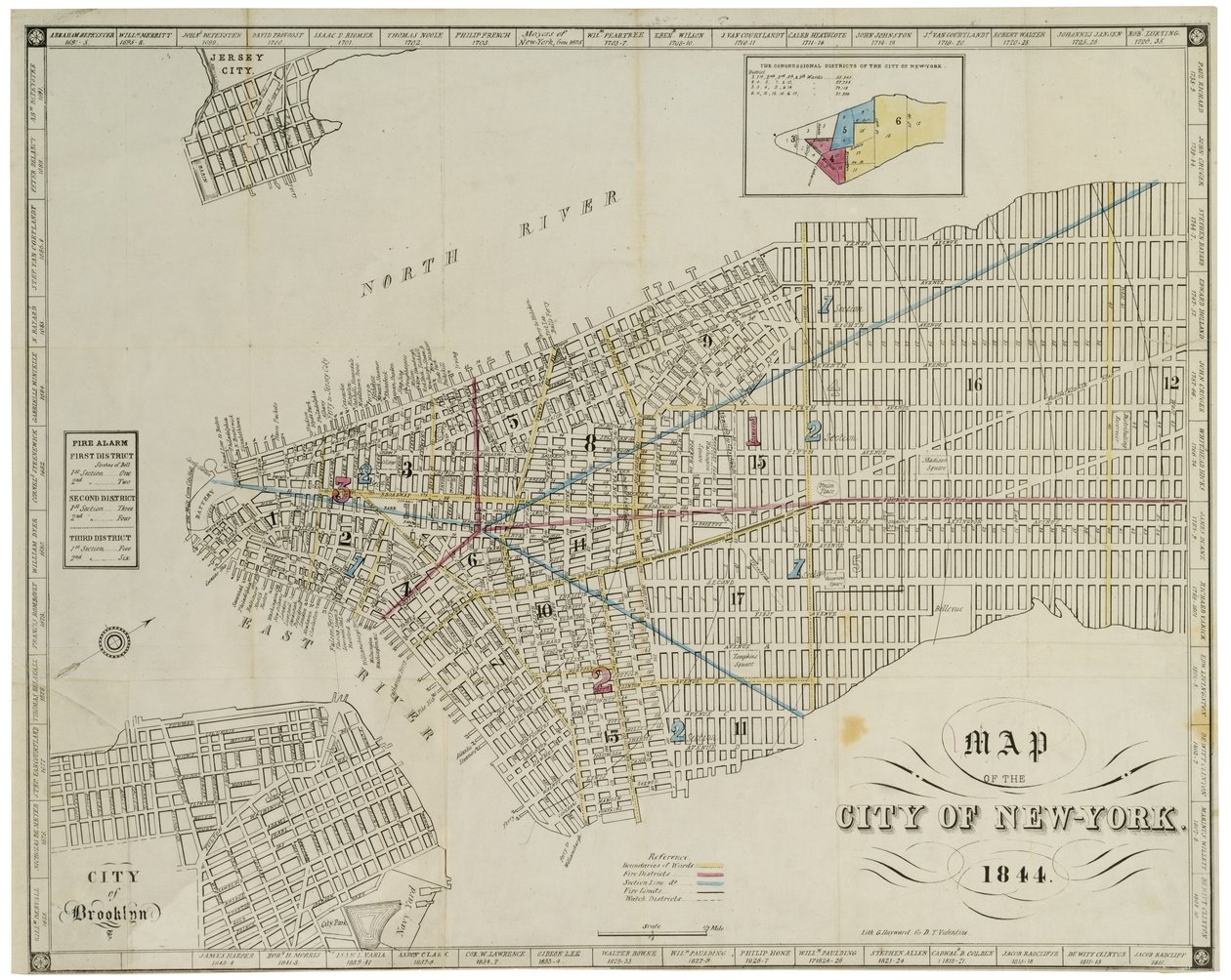 Kort over byen New York. af American School