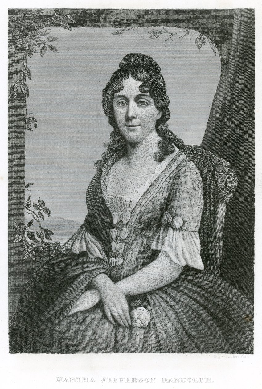 Martha Jefferson Randolph (kobberstik) af American School
