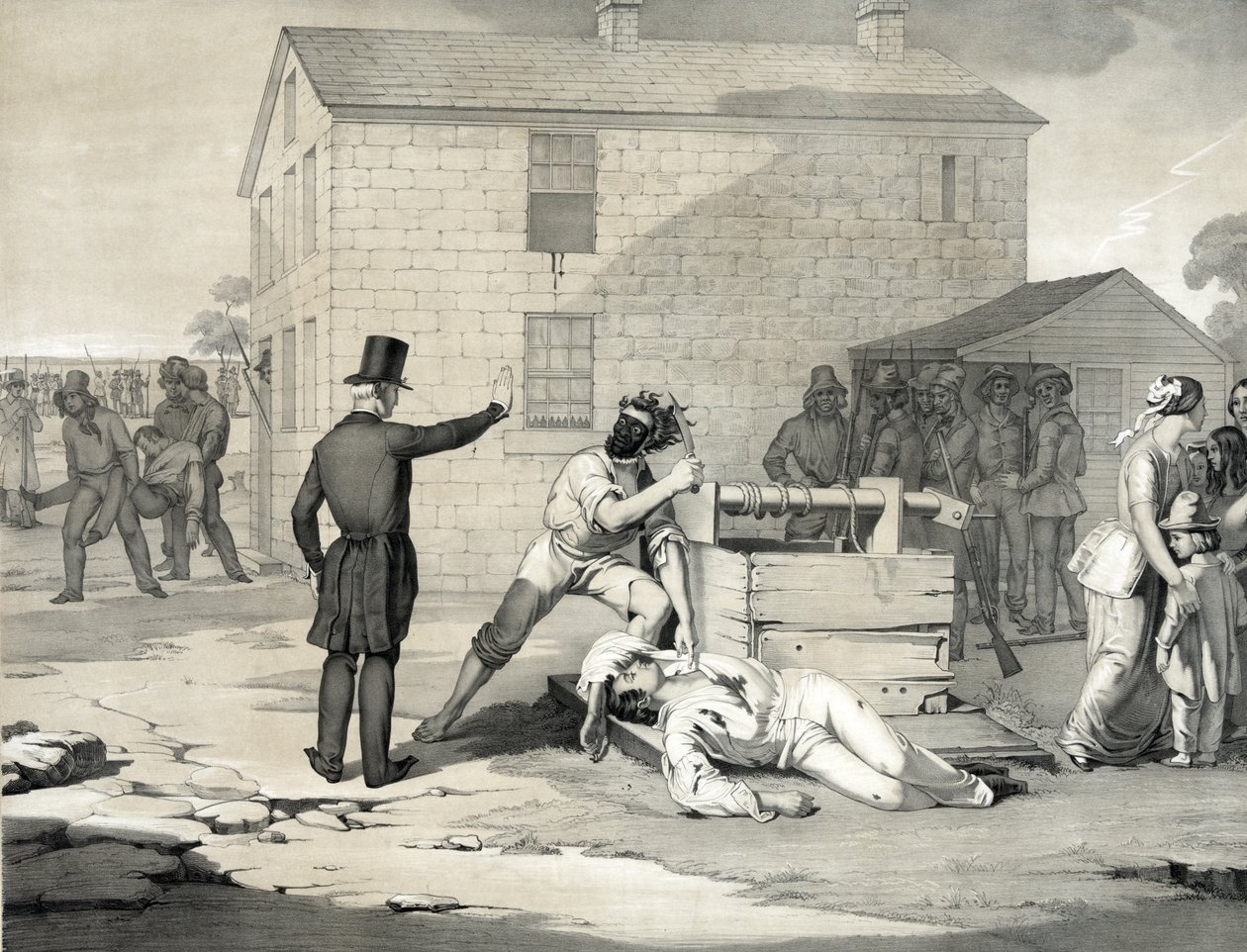 Joseph og Hyrum Smiths martyrium i Carthage-fængslet, 27. juni 1844, 1851 af American School