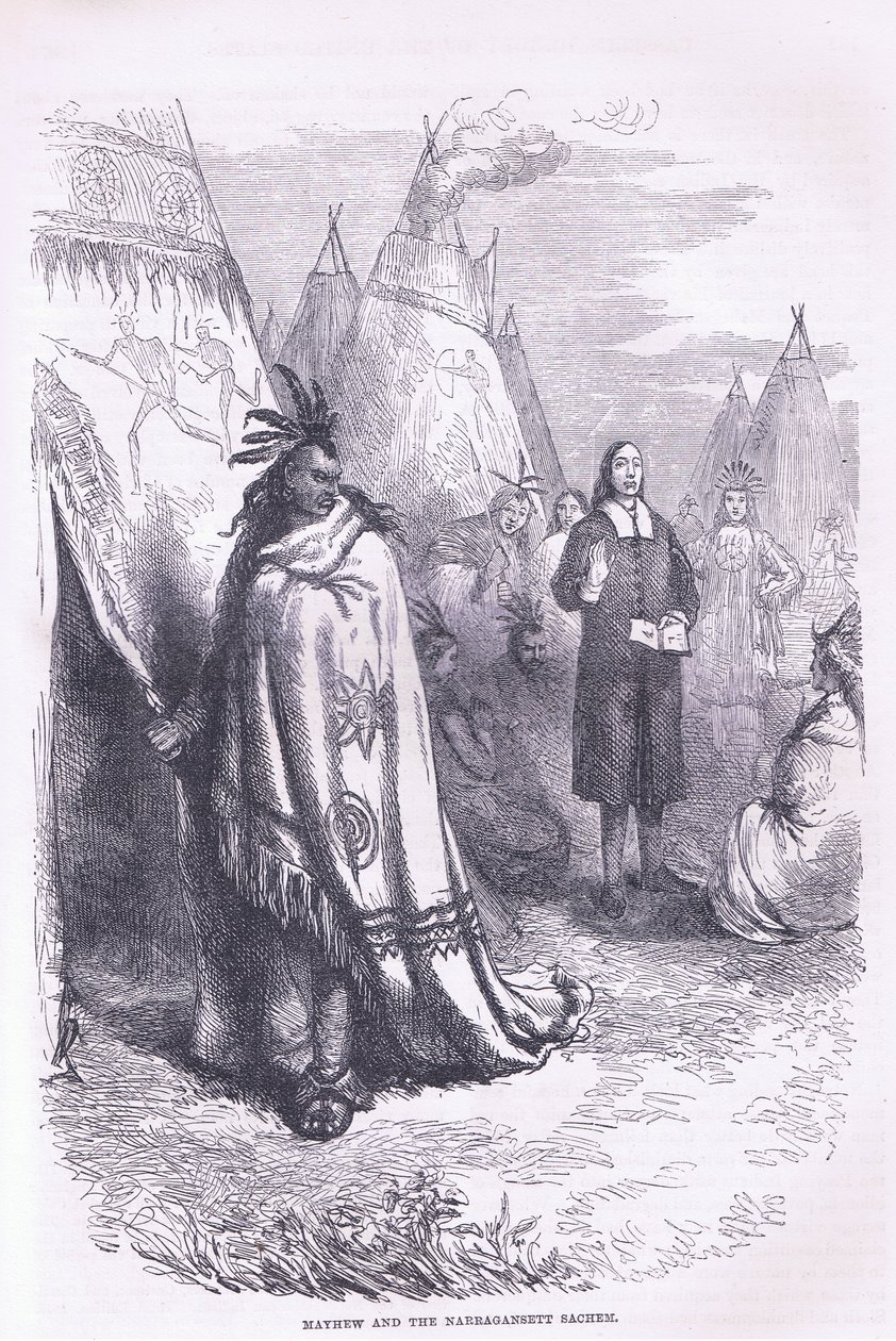 Mayhew and the Naragansett 1674, illustration fra Cassell