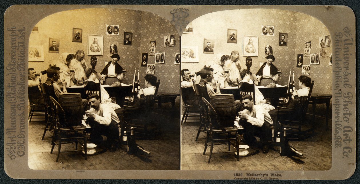 McCarthys Wake (del 1), 1899 (stereograf) af American School
