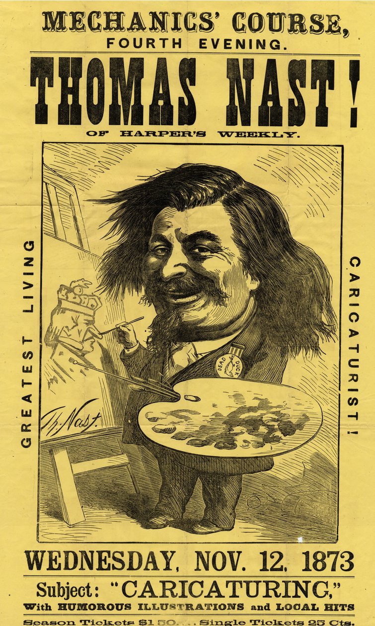 Mekanikerkursus, fjerde aften. Thomas Nast!, udgivet af Currier & Ives, 1873 af American School
