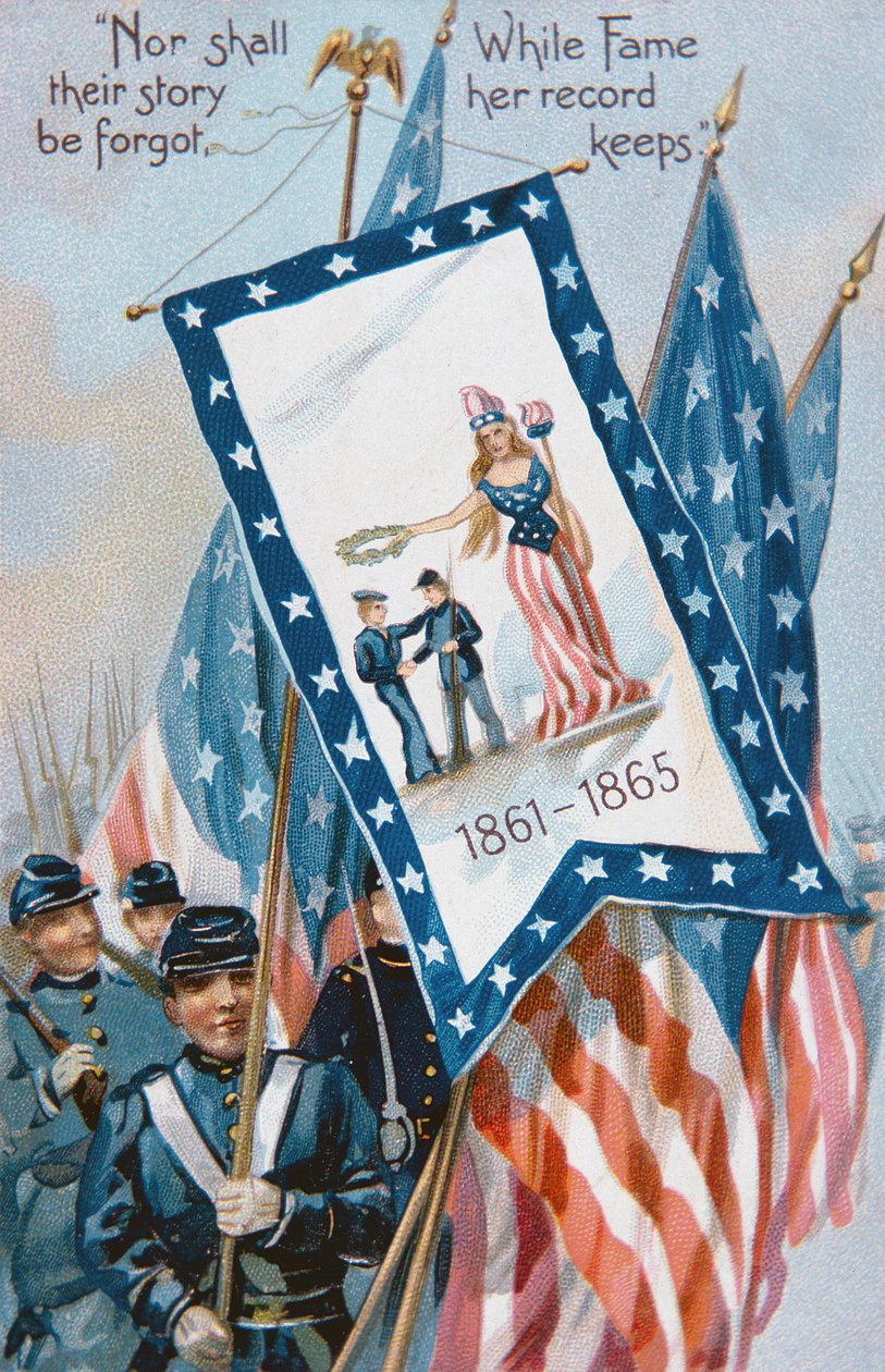 Memorial Day postkort, ca. 1900 (farve litho) af American School