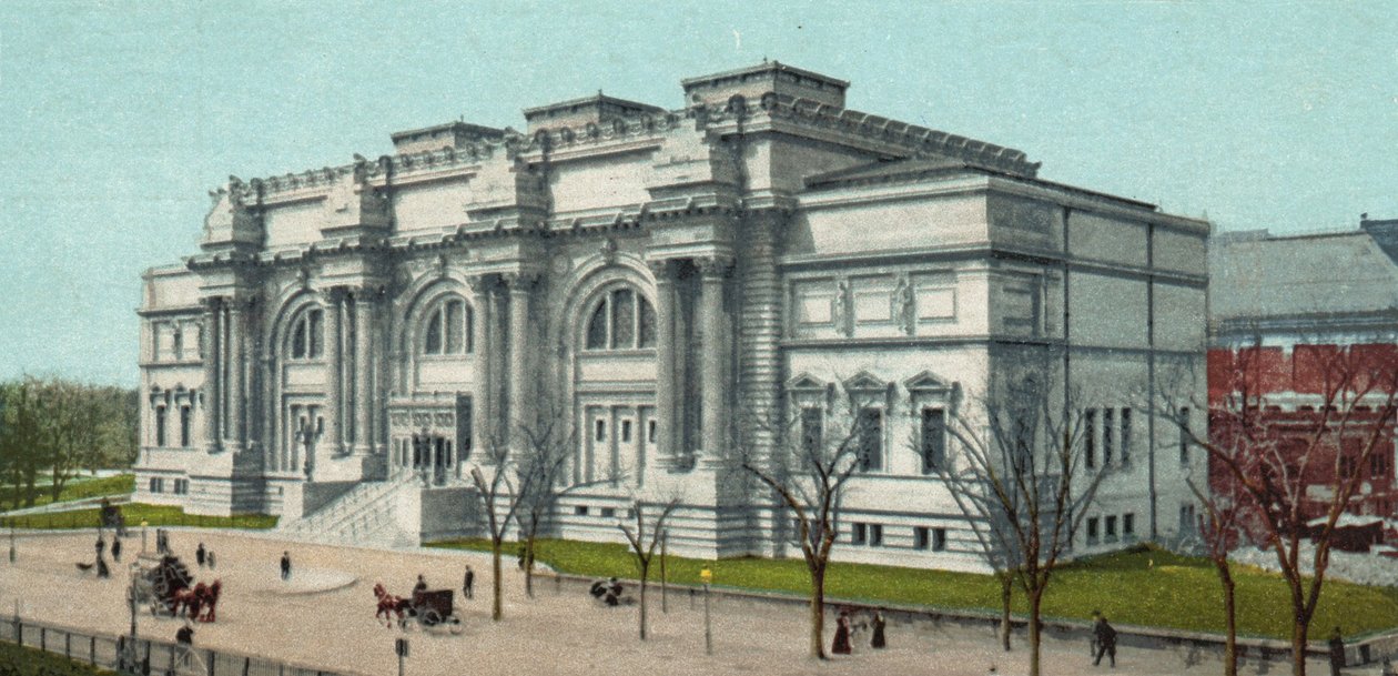 Metropolitan Museum of Art, New York (farve litho) af American School