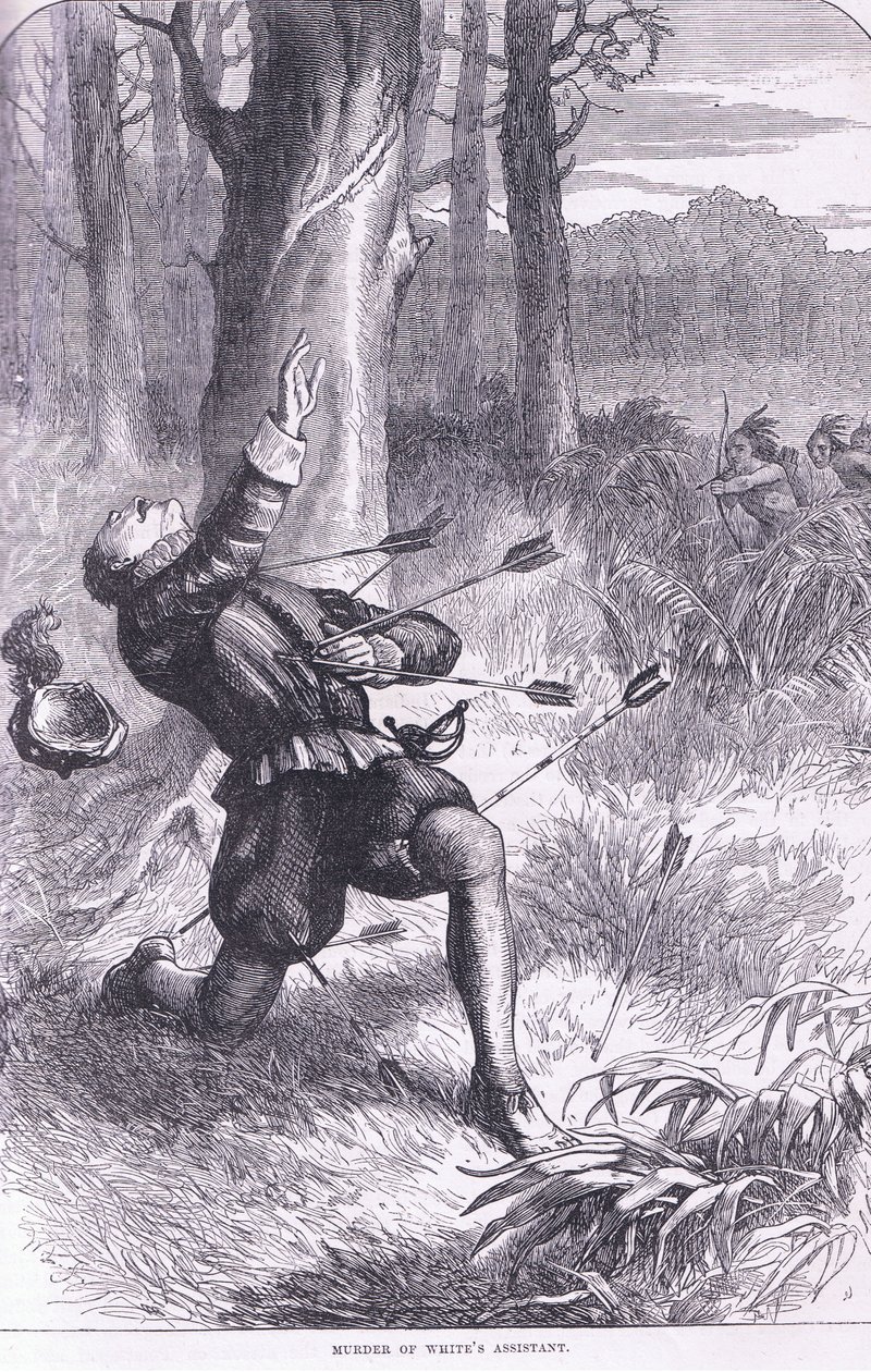 Murder of White "s assistant, illustration from Cassell "s History of the United States pub. by Petter & Galpin c.1890dani af American School