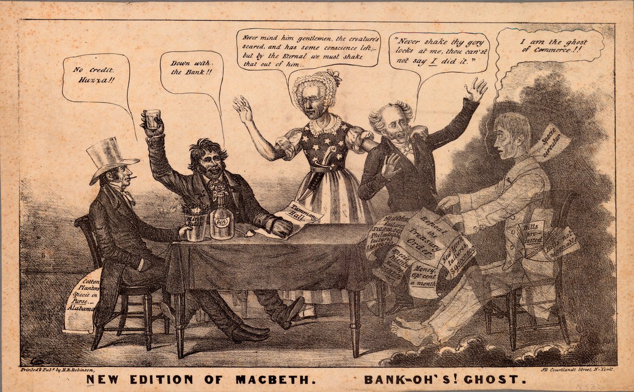 Ny udgave af Macbeth. Bonk-Åh! Spøgelse, 1837 af American School