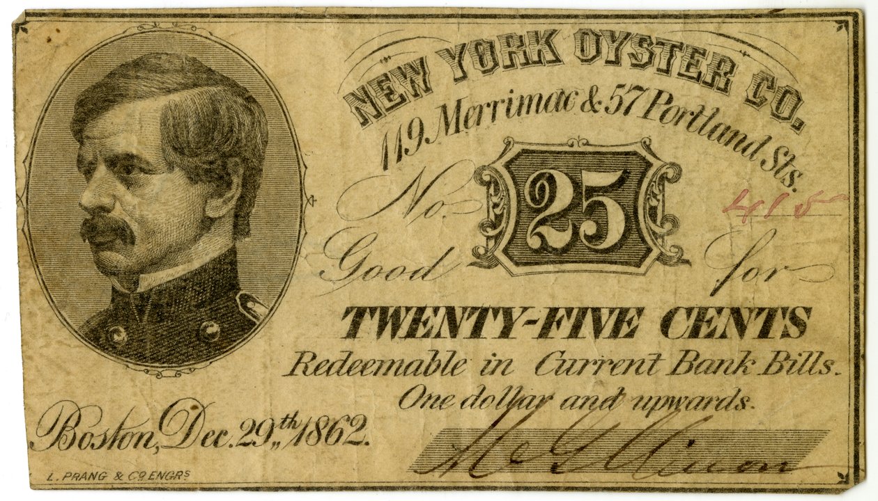 New York Oyster Co., 119 Merrimac & 57 Portland St., 1862 af American School