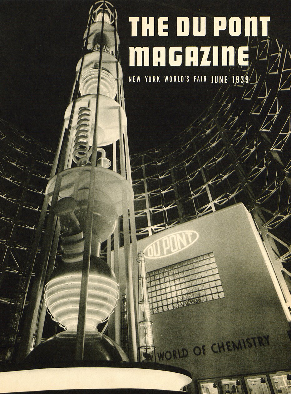New York Worlds Fair, forside af DuPont Magazine, juni 1939 af American School