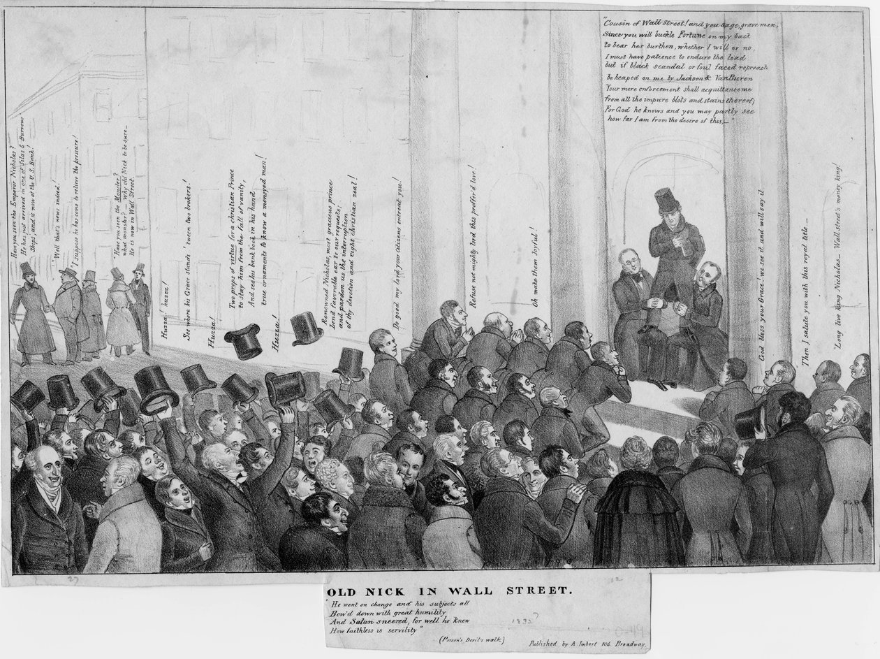 Old Nick i Wall Street, ca. 1832 af American School