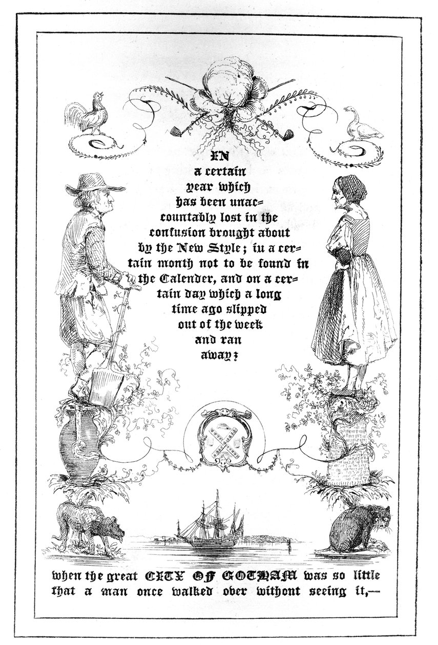 Åbningsside af The Nameless Old Woman, fra A Christmas Gift from Fairy Land, 1838 af American School