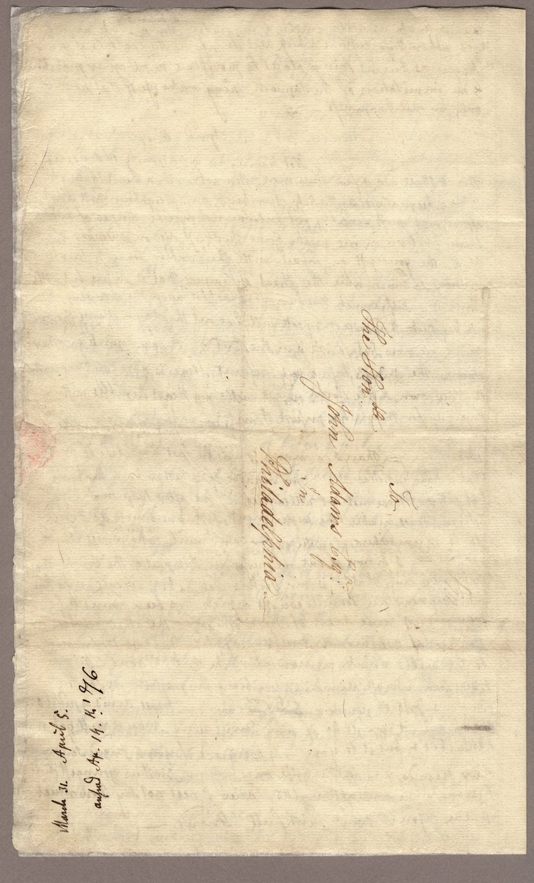 Side 4, Brev fra Abigail Adams til John Adams, 31. marts - 5. april 1776 (blæk på papir) af American School