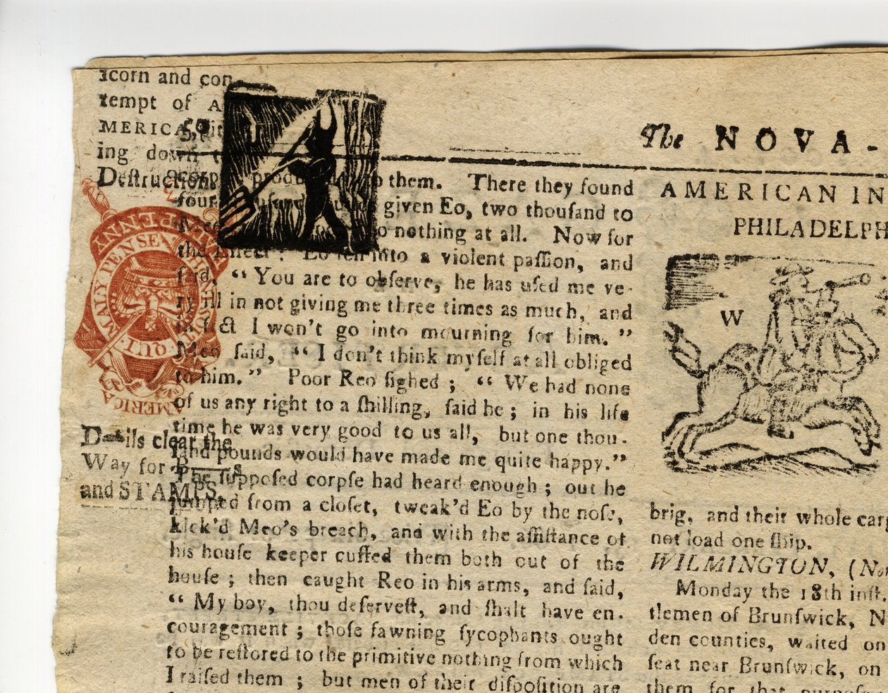 Side fra Halifax Gazette, eller The Weekly Adviser", Nova Scotia, 12.-19. december, 1765 af American School