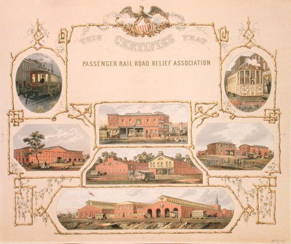 Passagerjernbanehjælpsforeningsbevis af American School