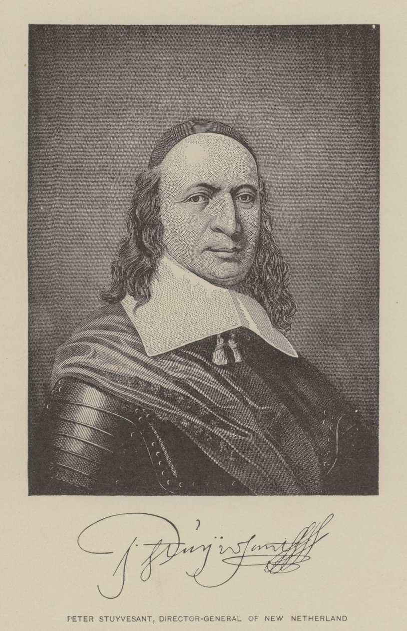 Peter Stuyvesant, generaldirektør for New Netherland (litografi) af American School