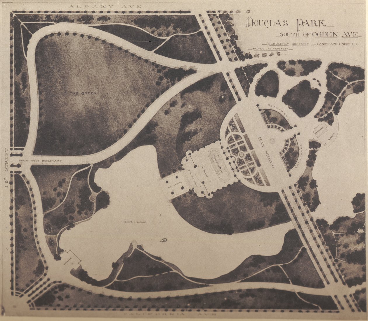 Plan af Douglas Park Winter Garden af American School