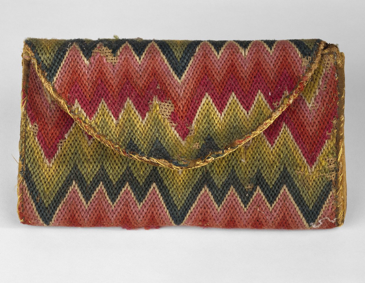 Lommebog, ca. 1770-1800 (uld og hør) af American School