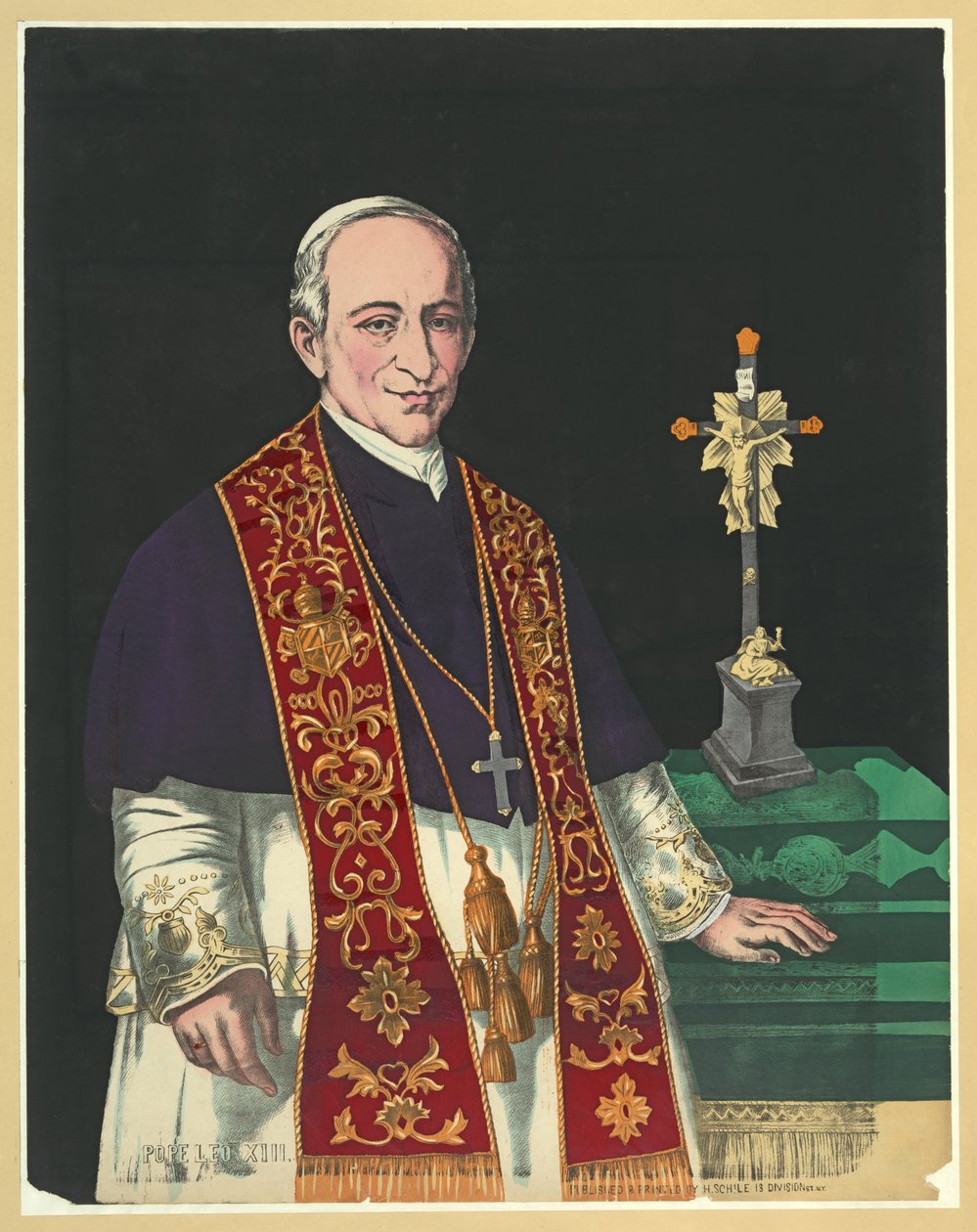 Pave Leo XIII, publ. 1878 (farvelitografi) af American School
