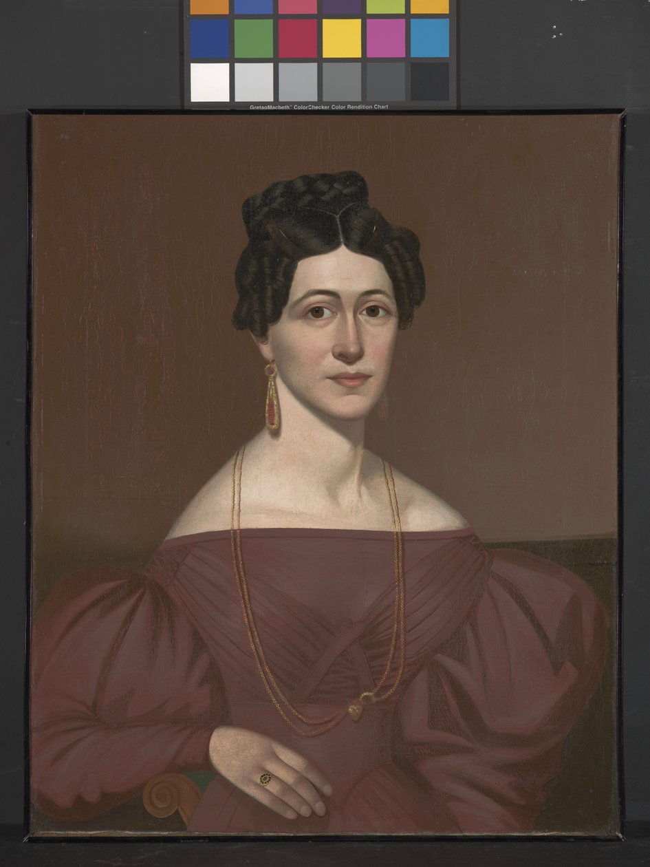Portræt af Eliza C. Ayres (olie på lærred) af American School