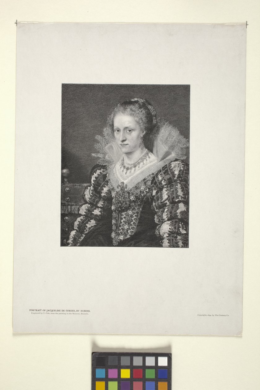 Portræt af Jacquelin De Cordes (blæk) af American School