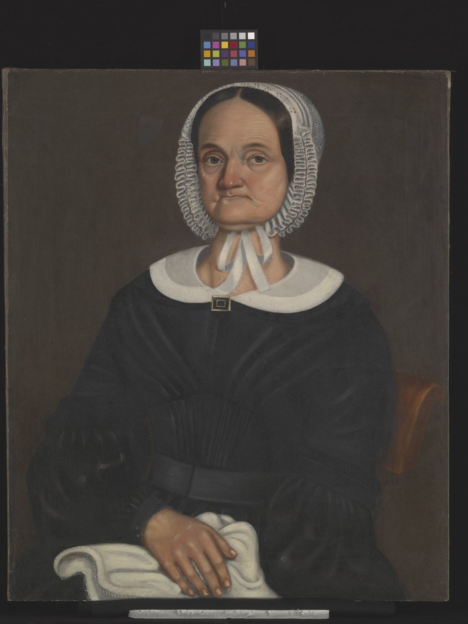Portræt af Sally Montgomery (olie på lærred) af American School