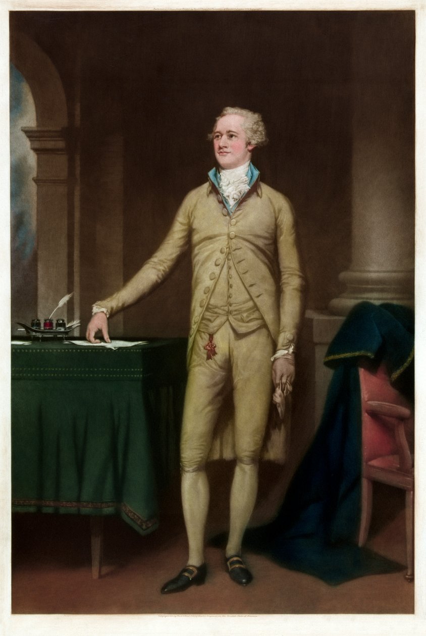 Portræt af Alexander Hamilton af American School