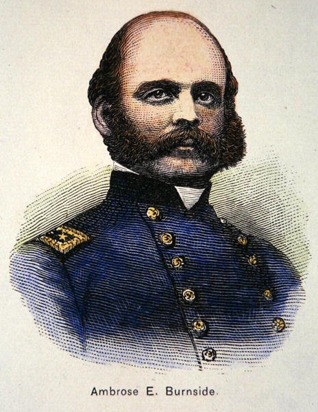 Portræt af Ambrose E. Burnside (farvelitografi) af American School