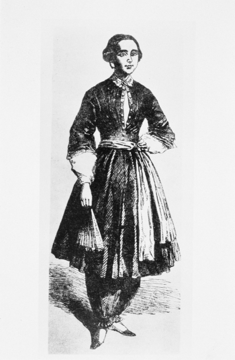 Portræt af Amelia Bloomer (1818-94) ca. 1850 af American School