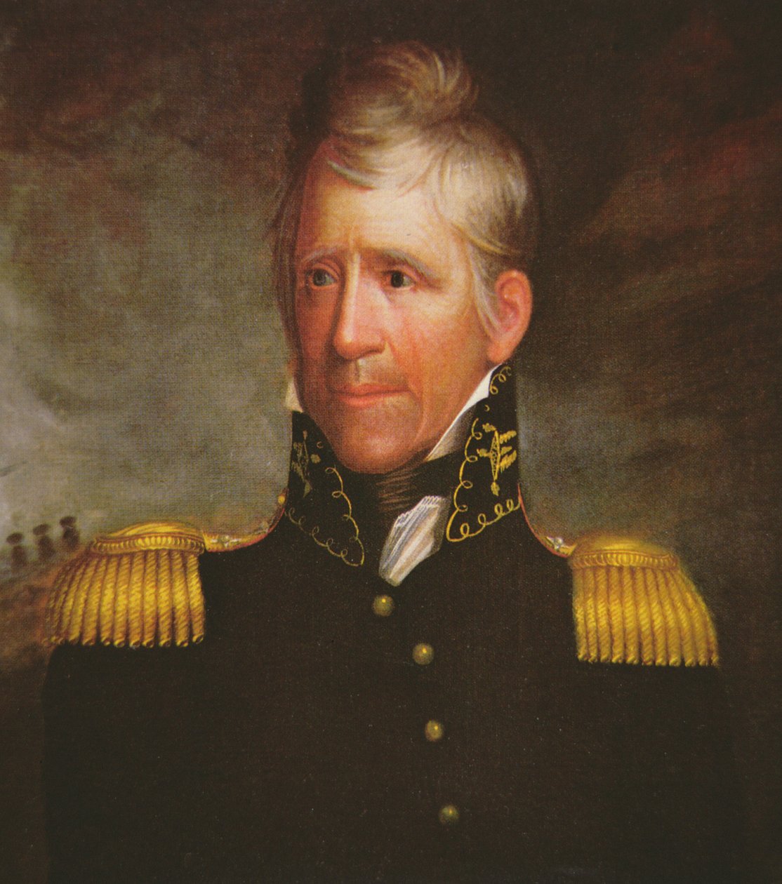 Portræt af den amerikanske general Andrew Jackson (farve litho) af American School