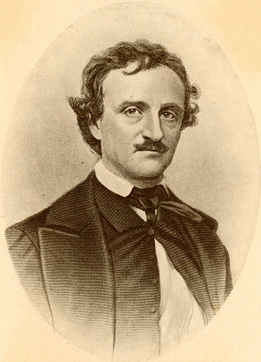Portræt af Edgar Allan Poe (tryk) af American School