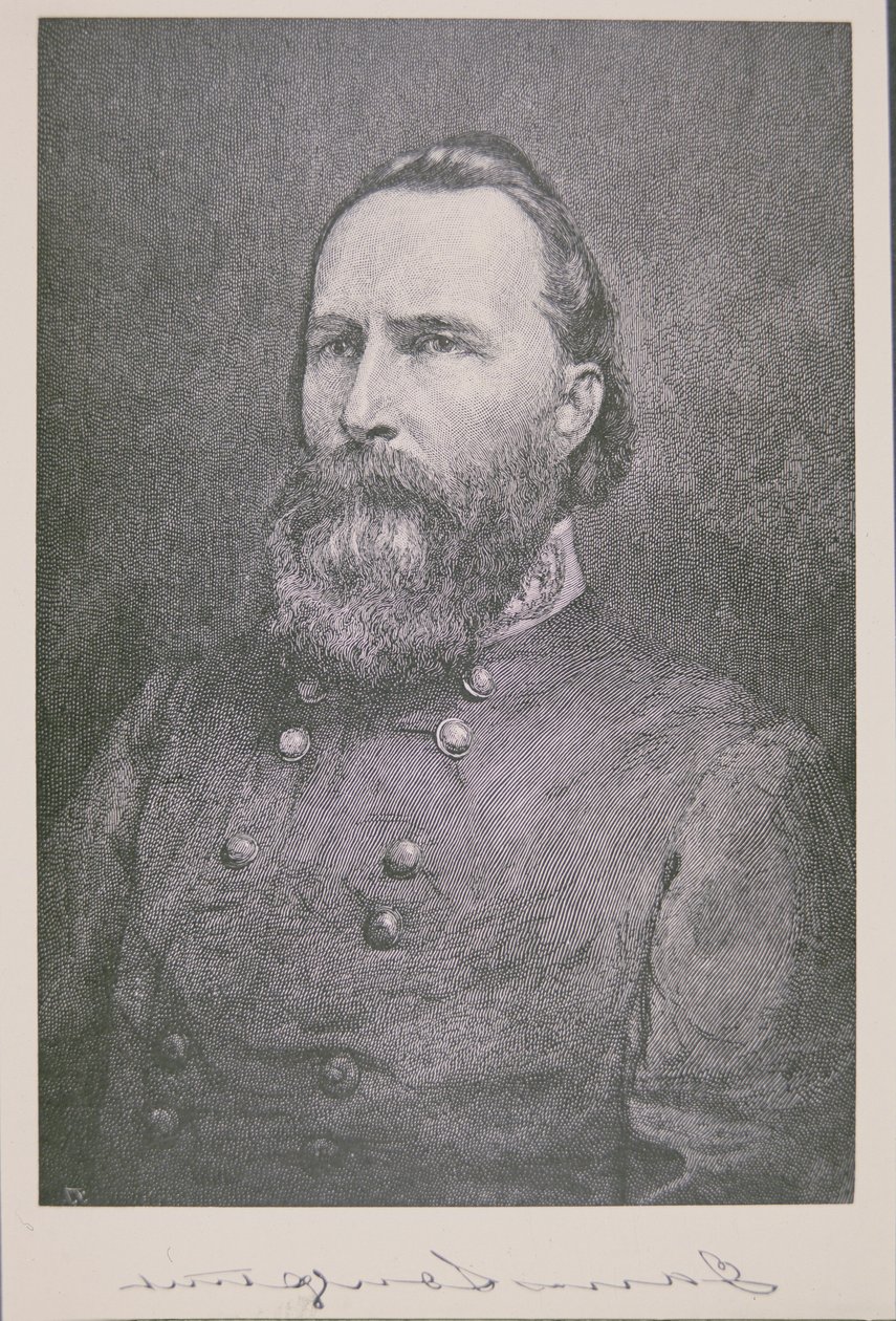 Portræt af general James Longstreet (1821-1904) (litho) af American School