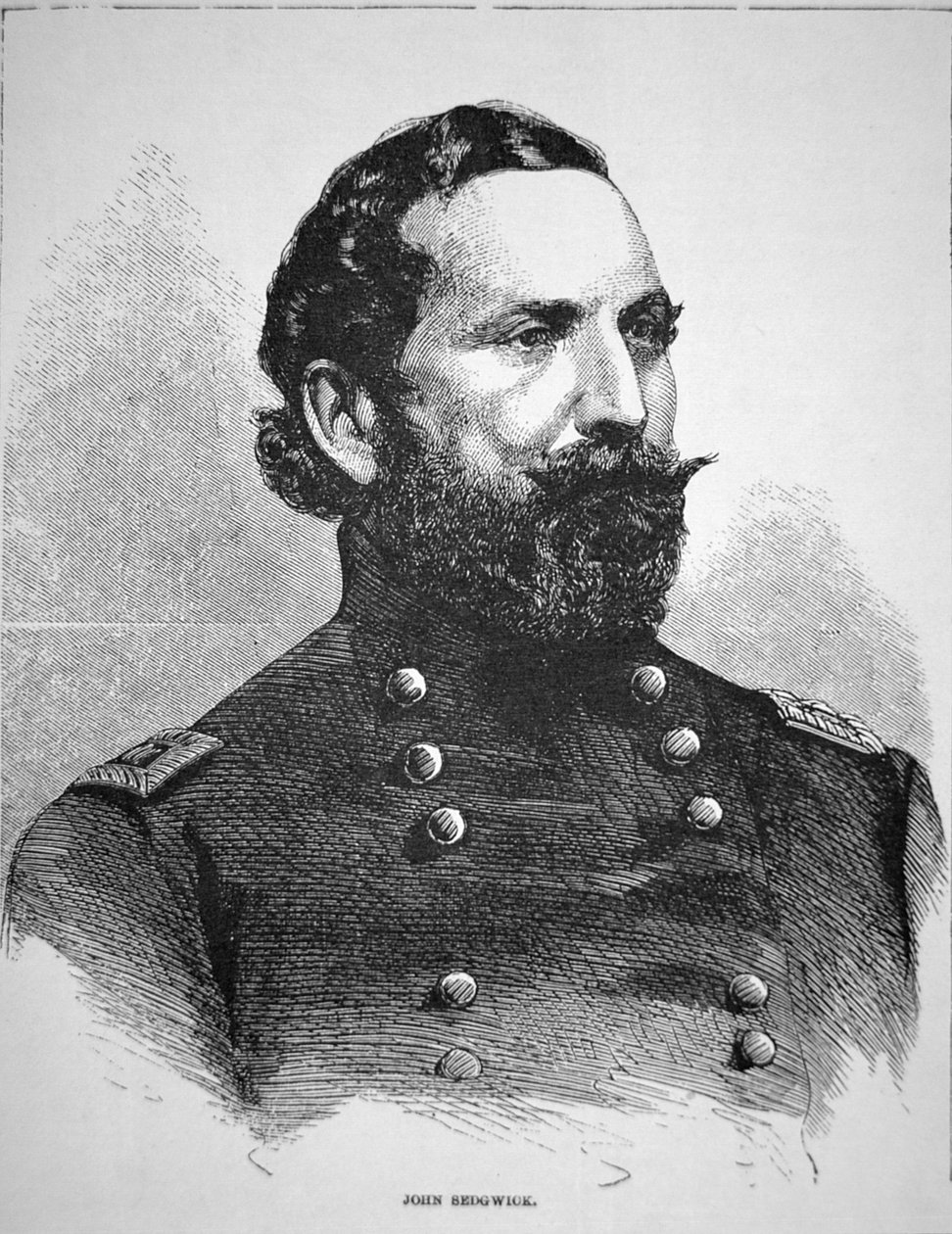 Portræt af general John Sedgwick (litho) af American School