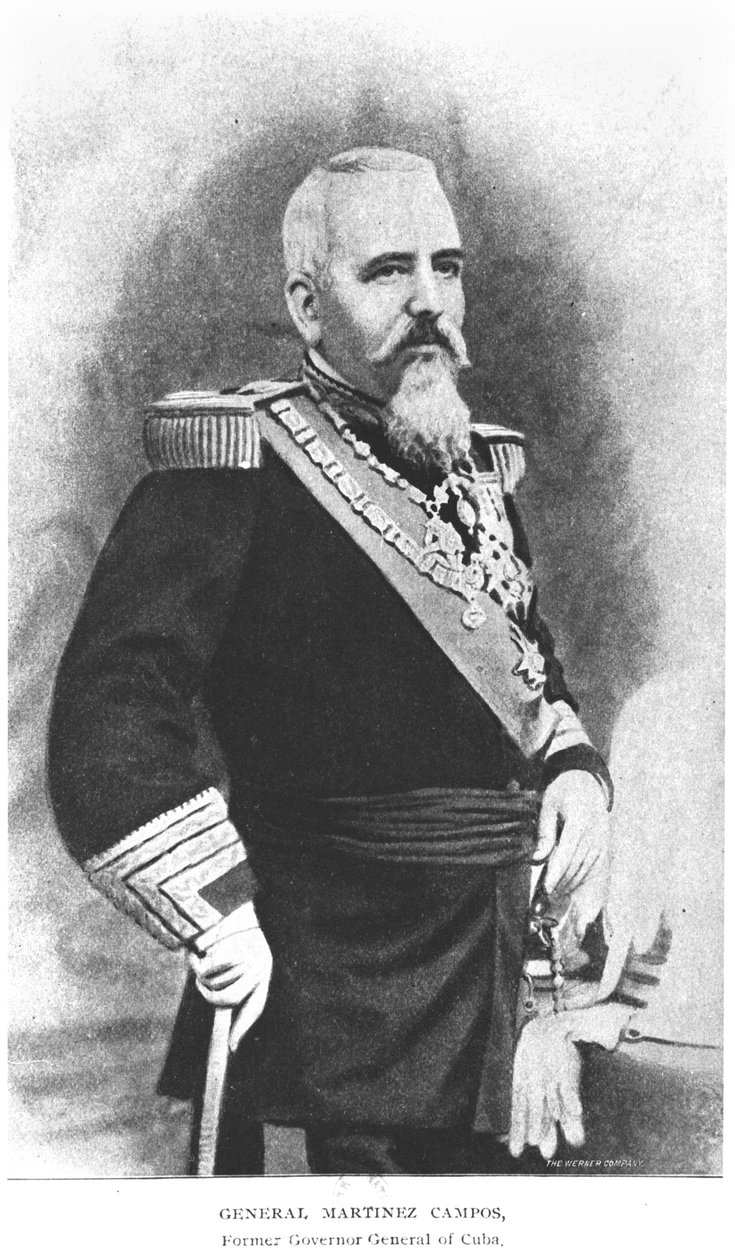 Portræt af general Martinez Campos (1831-1900) fra The Story of Cuba af Murat Halstead, udgivet 1898 af American School