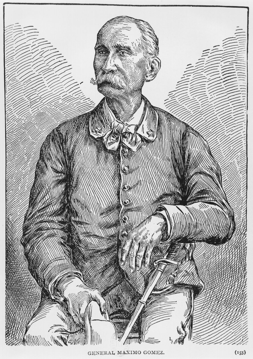 Portræt af general Maximo Gomez (1836-1905) fra The Story of Cuba af Murat Halstead, udgivet 1898 af American School
