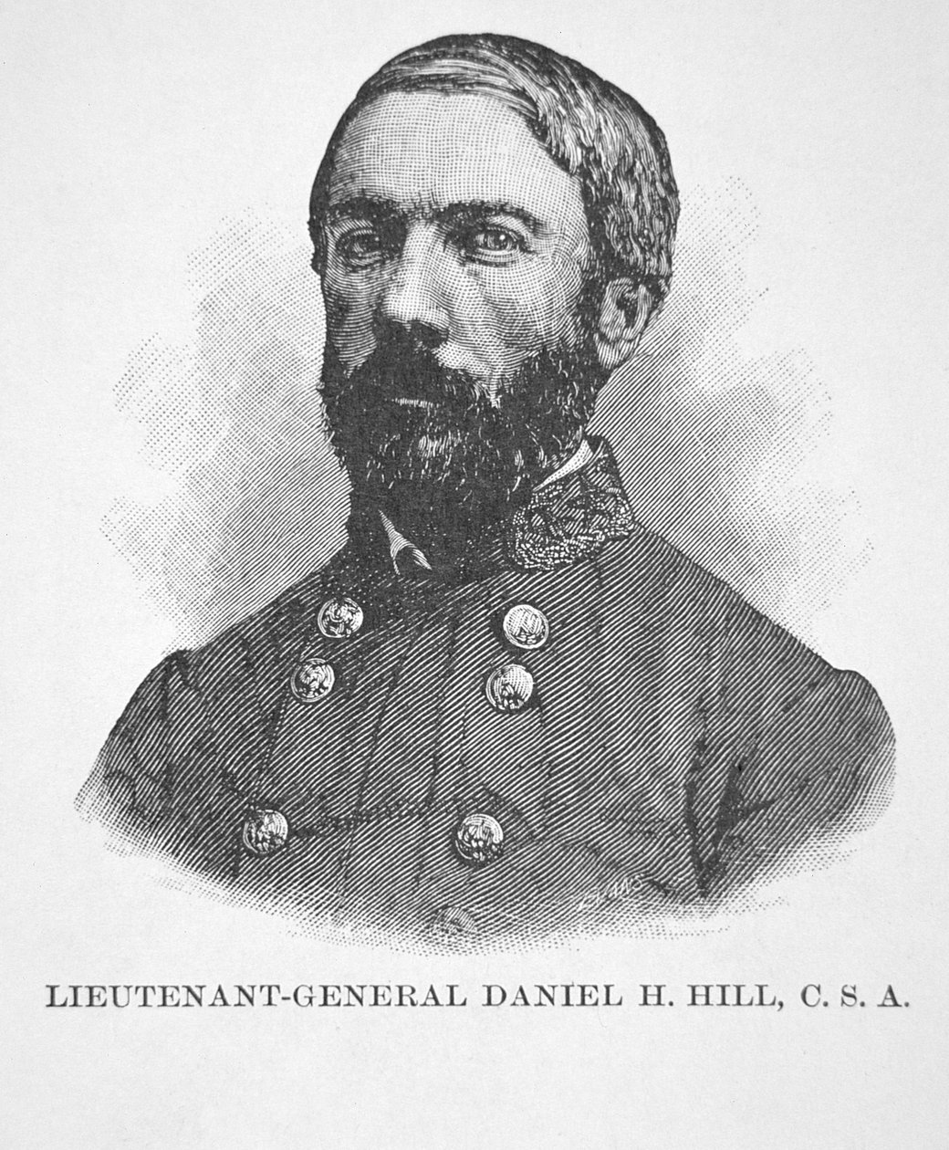 Portræt af generalløjtnant Daniel H. Hill (litho) af American School