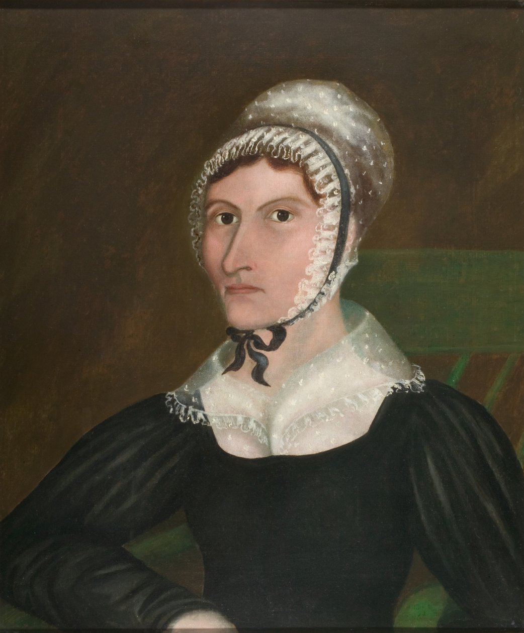 Portræt af fru Augustus G. S. Wight (olie på lærred) af American School