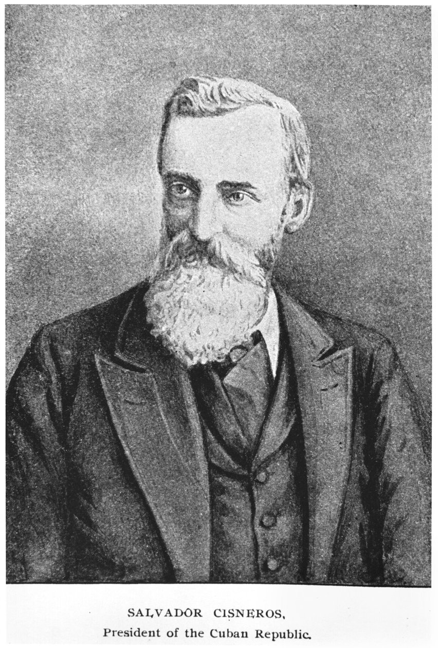 Portræt af Salvador Cisneros Betancourt (1828-1914) fra The Story of Cuba af Murat Halstead, udgivet 1898 af American School