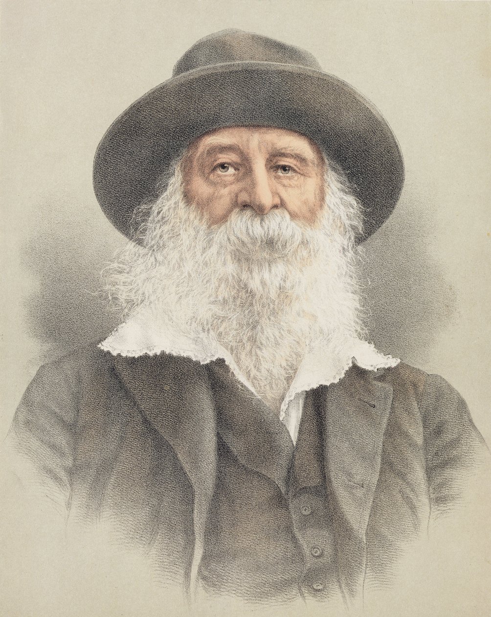 Portræt af Walt Whitman (1819-91) af American School