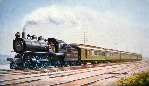 Postkort af Empire State Express nr. 999 fra New York Central & Hudson River Railroad af American School